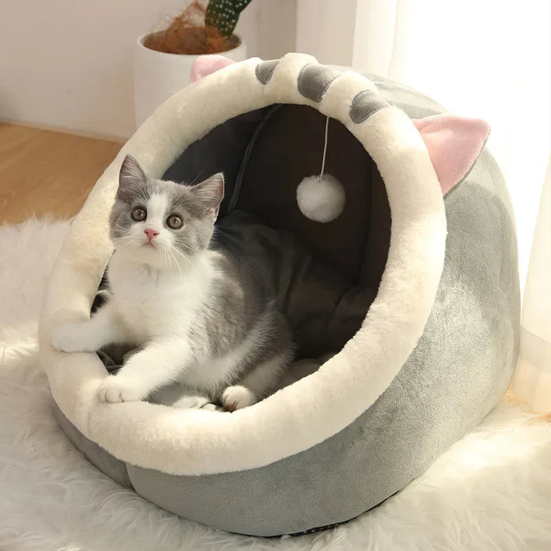 Deep Sleep Cat Bed Cartoon Pet Bed Foldable Removable Washable Pet Sleeping Bed for Small Dog Mat Bag
