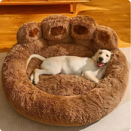 Fluffy Dog Bed Warm Plush Round Pet Bed with Raised Edges Comfy for Pets Best Pet Bed Home